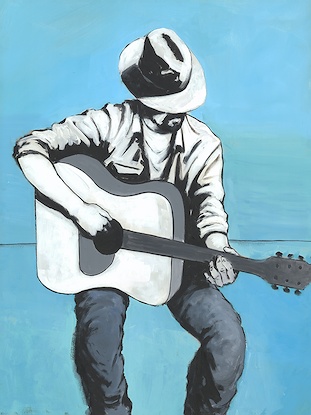 30 x 40 A Man Playing Guitar (IBG)