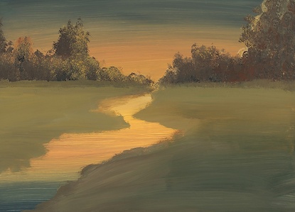 50 x 36 Glowing Sun Set III (IBG)