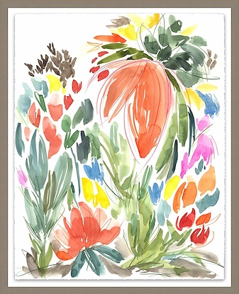 30.00 x 36.00 Orange Flowers I 