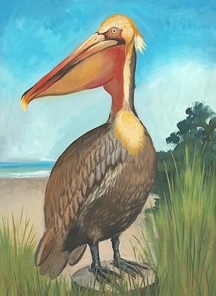 30 x 41 Standing on the Beach 