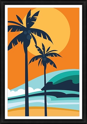 24 x 34 Beach Palm Trees I (GF)