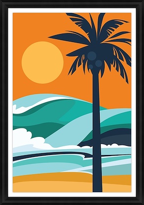 24 x 34 Beach Palm Trees II (GF)