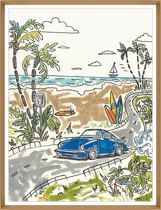30 x 39 Blue Sports Car (GF)