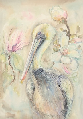 30 x 43 Floral Pelican Harmony (LN)