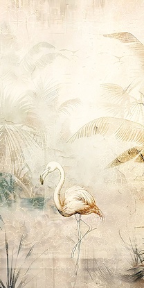 30 x 60 Flamingo Animal Vintage Art I-B (FC)