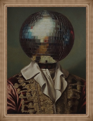 34 x 44 Disco Head King - Altered Collage Art (FMA-PLC)
