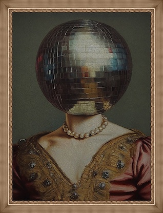 34 x 44 Disco Head Queen - Altered Collage Art (FMA-PLC)