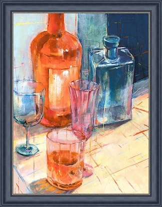 34.5 x 44.5 Glass Bottles at Corner (FMA-LN)