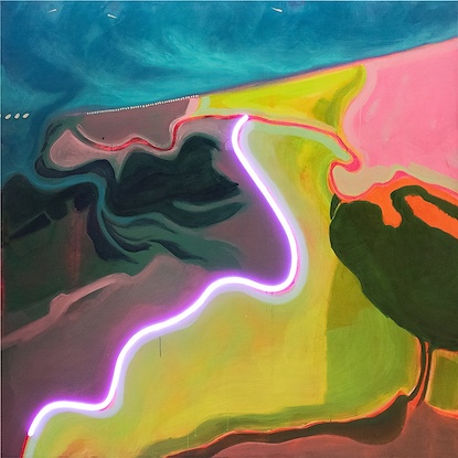 40 x 40 Lagoon with Neon Shoreline I (ELE)