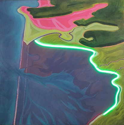 40 x 40 Lagoon with Neon Shoreline II (ELE)