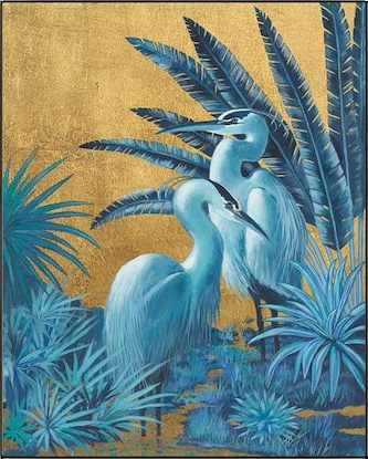 40 x 50 Blue Gold Herons (GG)