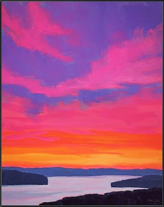 30 x 38 Sunset over the River (IBG)