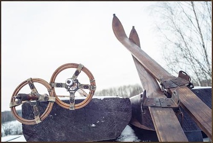 60 x 40 Vintage Ski Equipment (FC)
