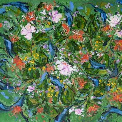 45 x 45 Large Green Floral (HE-T/IBG)