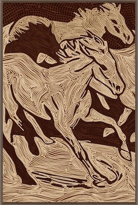 40 x 60 Flowing Green Horses (FC)