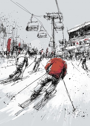 30 x 42 Dynamic Skiing Action (FC)