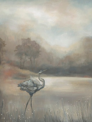 50 x 66 Heron in Spring (IBG)