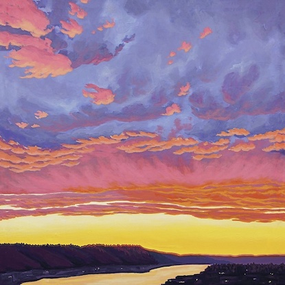 30 x 30 Sunset over the River (WNAT)