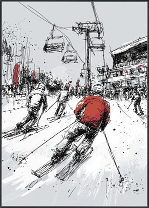 30 x 42 Dynamic Skiing Action (FC)