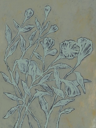 36 x 48 Twin Sage Blooms I (WNAT)